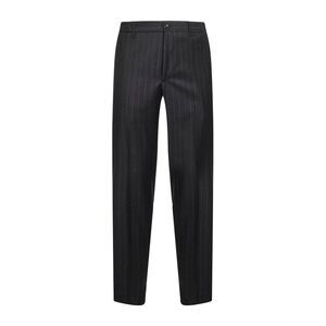 Tagliatore Men Grey Pinstripe Virgin Wool Garcon Trousers